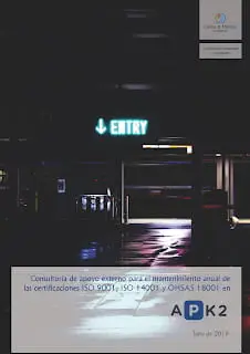 APK2 externaliza el mantenimiento de sus certificados ISO 9001, ISO 14001 y OHSAS 18001 con Cuevas & Montoto