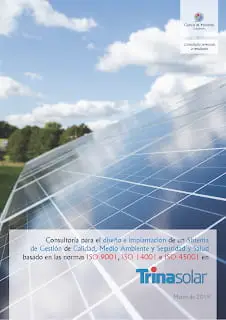 Cuevas & Montoto ayuda a Trina Solar a implantar un Sistema de Gestión bajo las ISO 9001, ISO 14001 e ISO 45001 en España y México